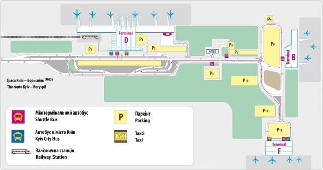 Kiev airport terminal map