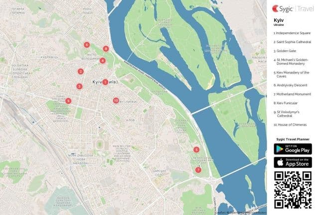 Kiev sights map