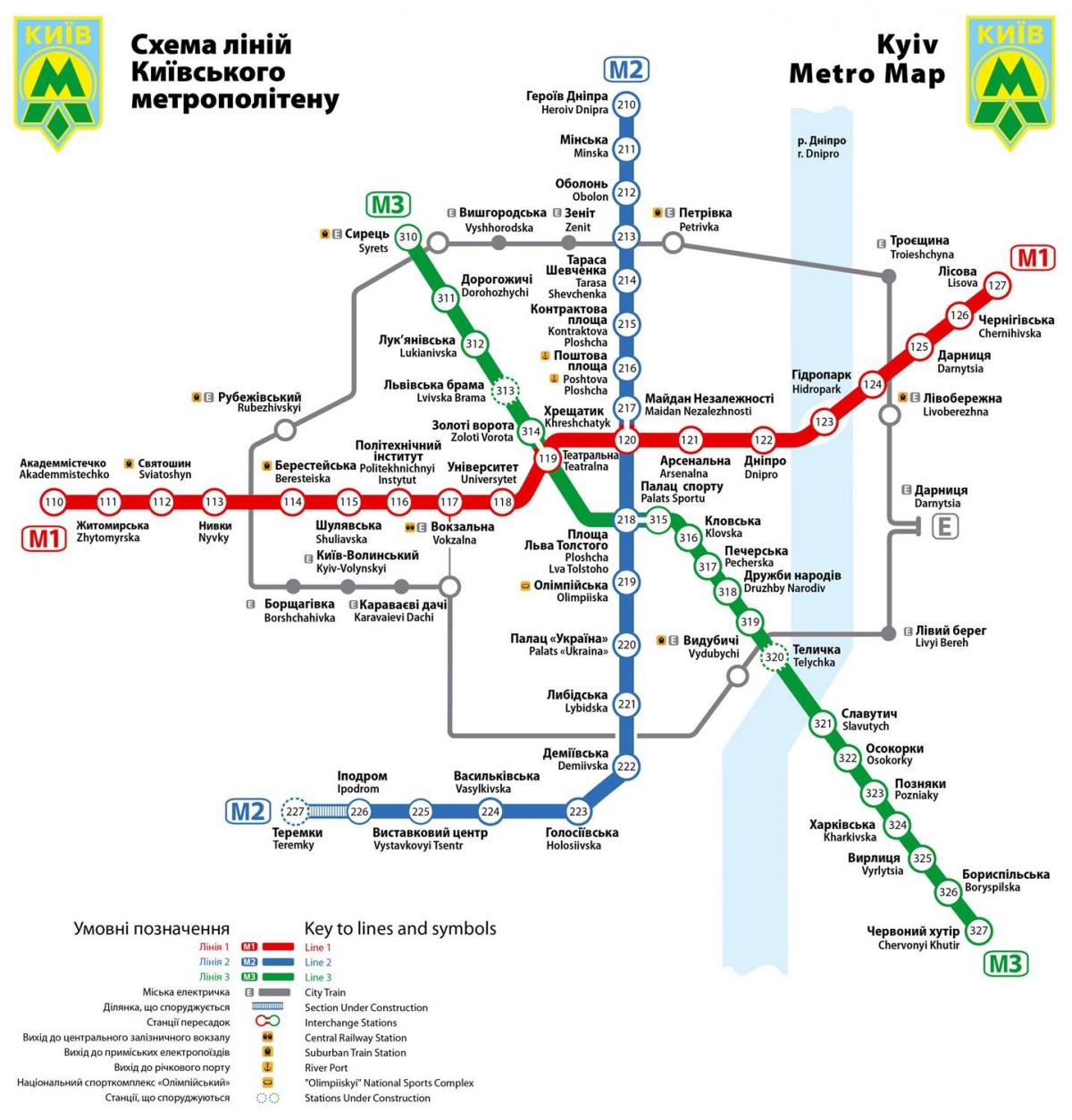 Kiev subway station map